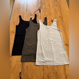 Amazon Essentials Women's Tank Top Trio - Black, Olive, Gray